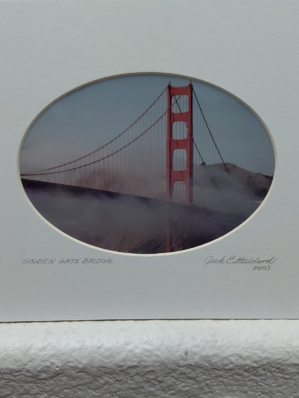 Golden Gate Bridge With A Mist Of Fog-Art Photo By Jack E. Stiddard 5x7/8x10 Mat